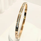 Elegant Zirconia Studded Rose Gold Plated  Bracelet