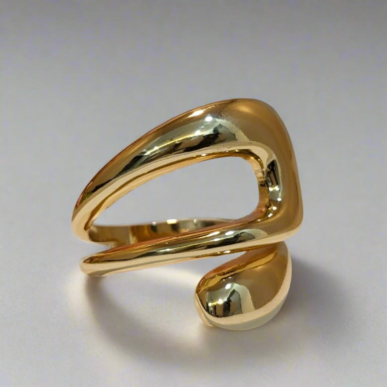 BOLD SERIES - Rose Gold Dual Layered Adjustable Finger Ring