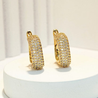 18K Gold Plated Zirconia Square Loops Earring