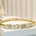 PRIMA DONNA PREMIUM SERIES - Mother of Pearl with Zirconia 5A 18k Gold Plated Brass Bracelet