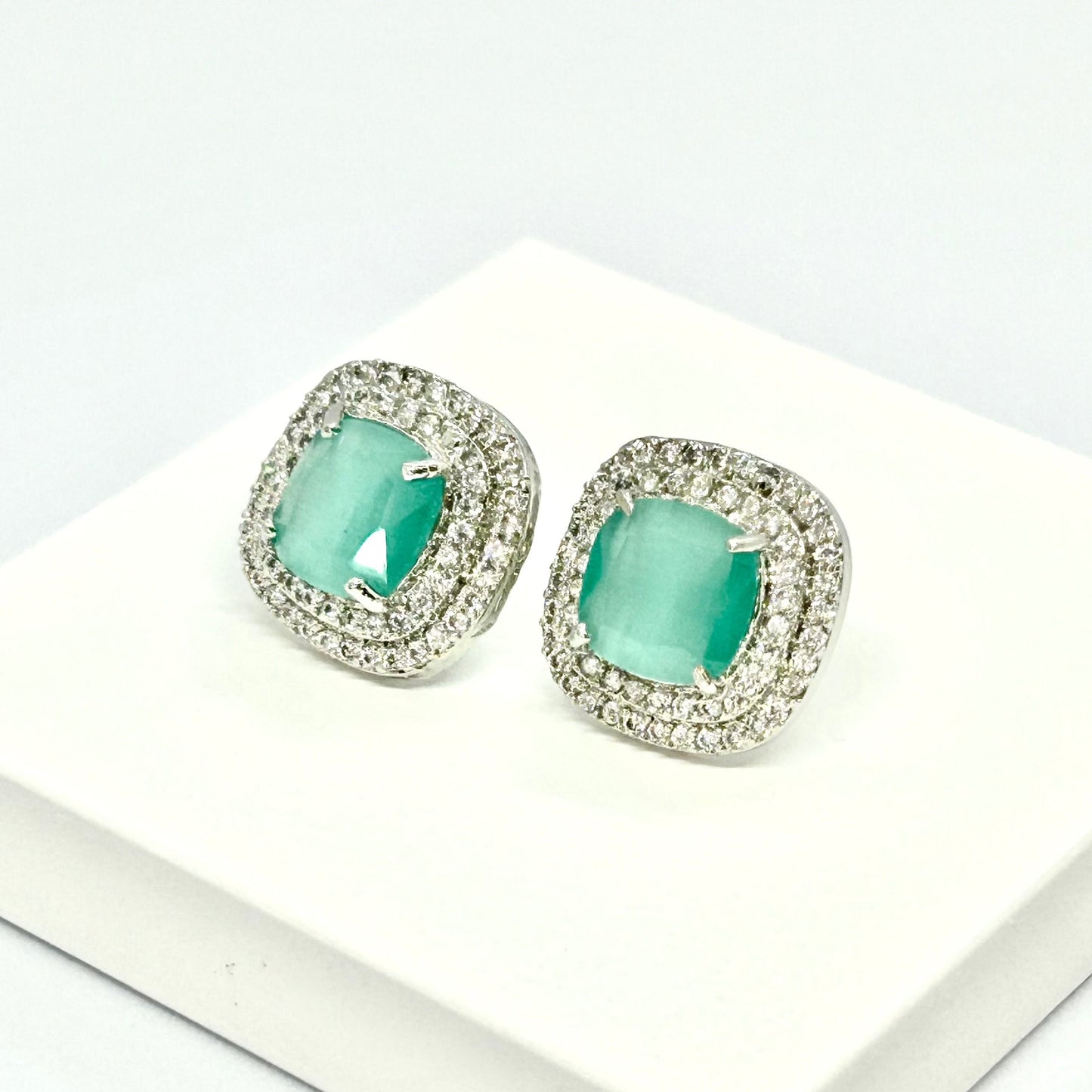 American Diamond Studs - Green