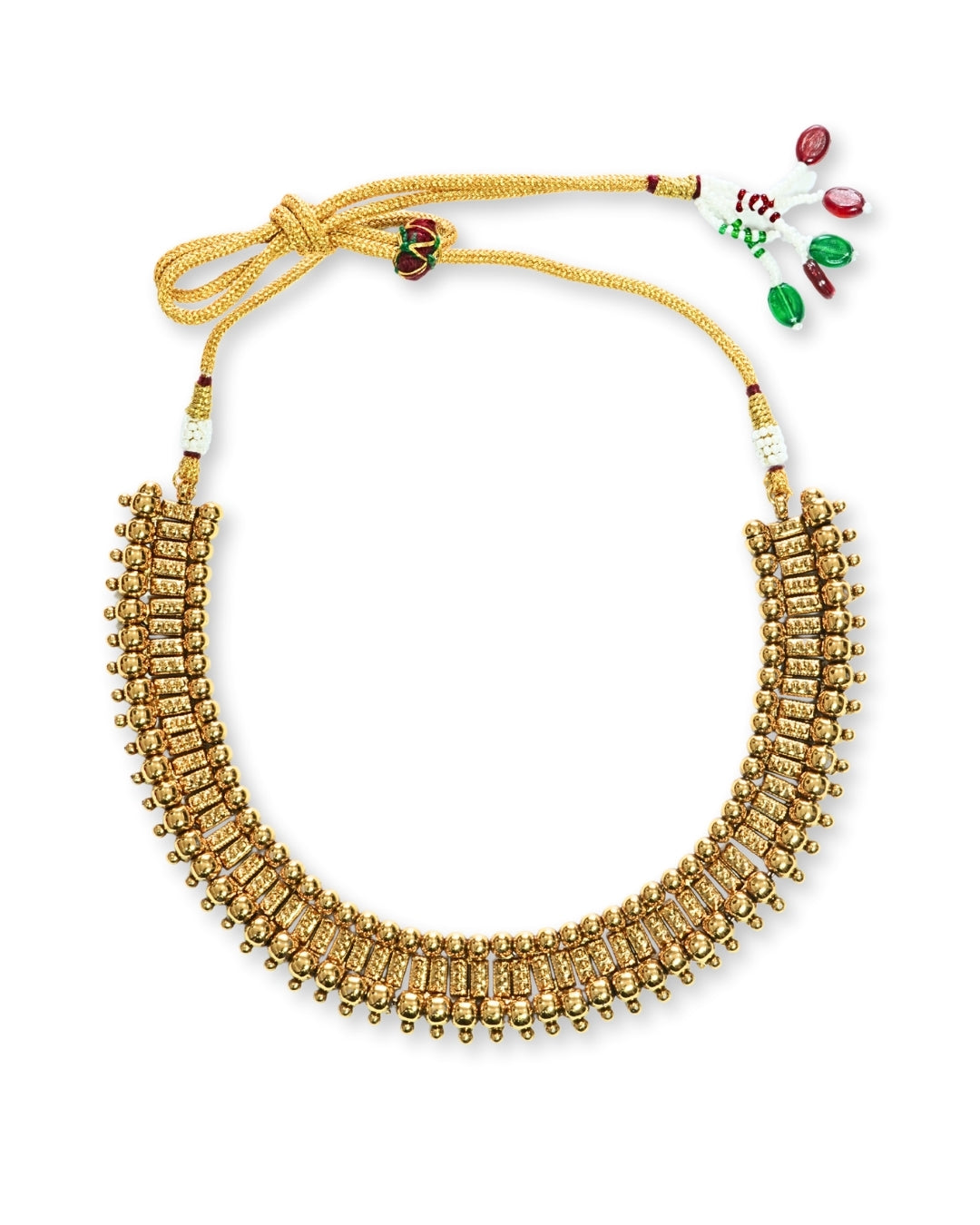 Gold-Plated Artificial Beaded Necklace Set
