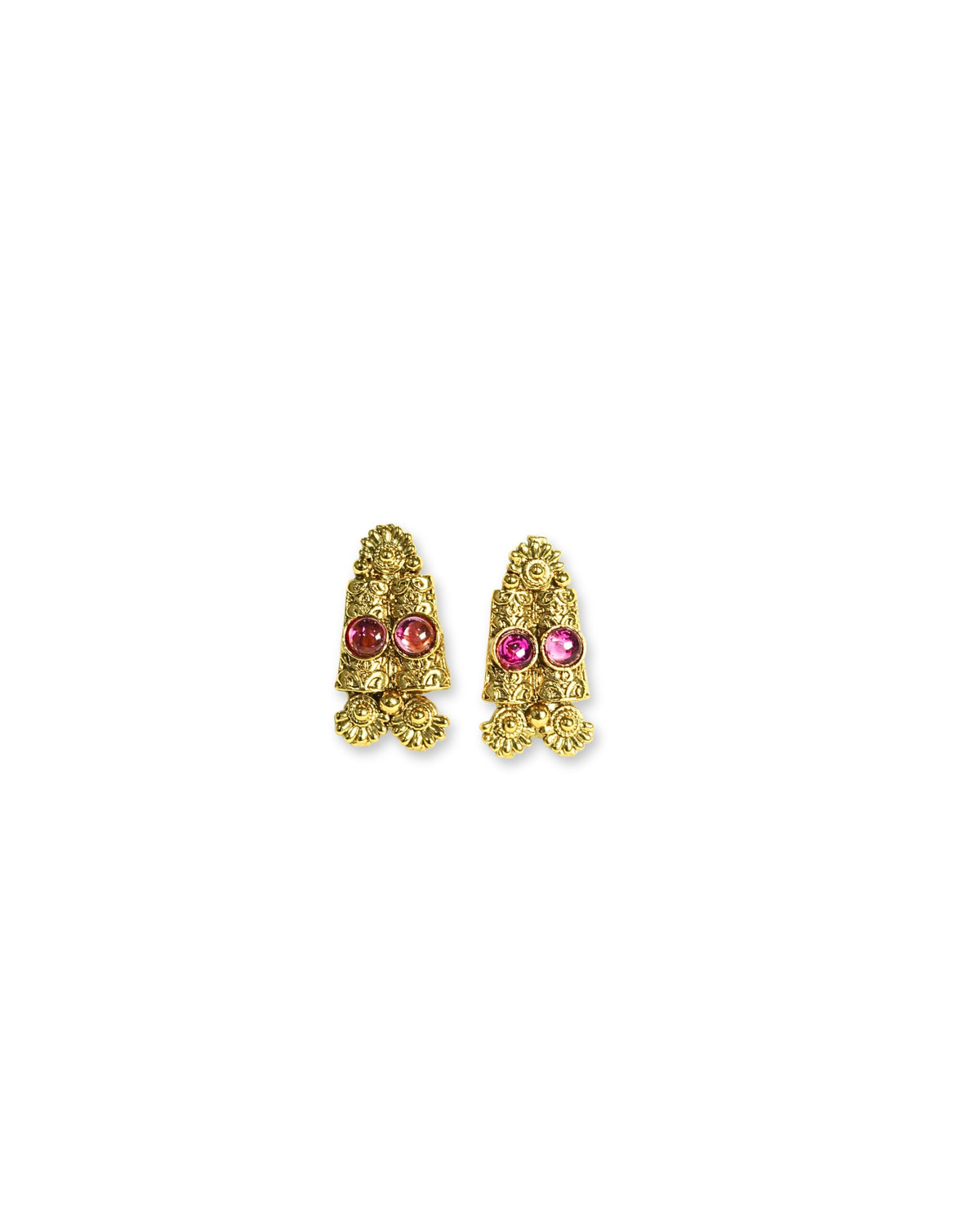 Red & Green Stone Gold-Plated Necklace Set