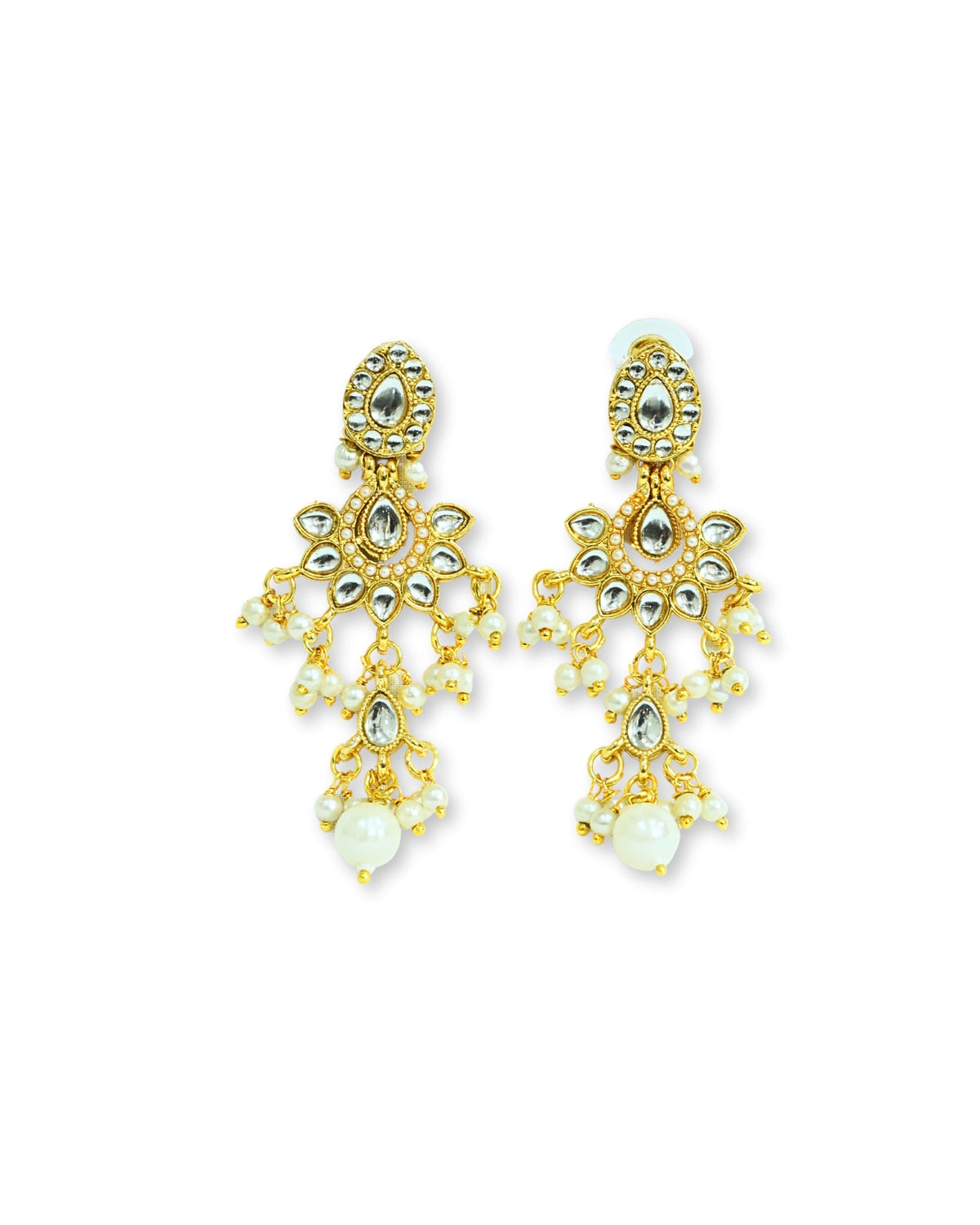 Pearl Kundan & Beaded Necklace Set with Danglers