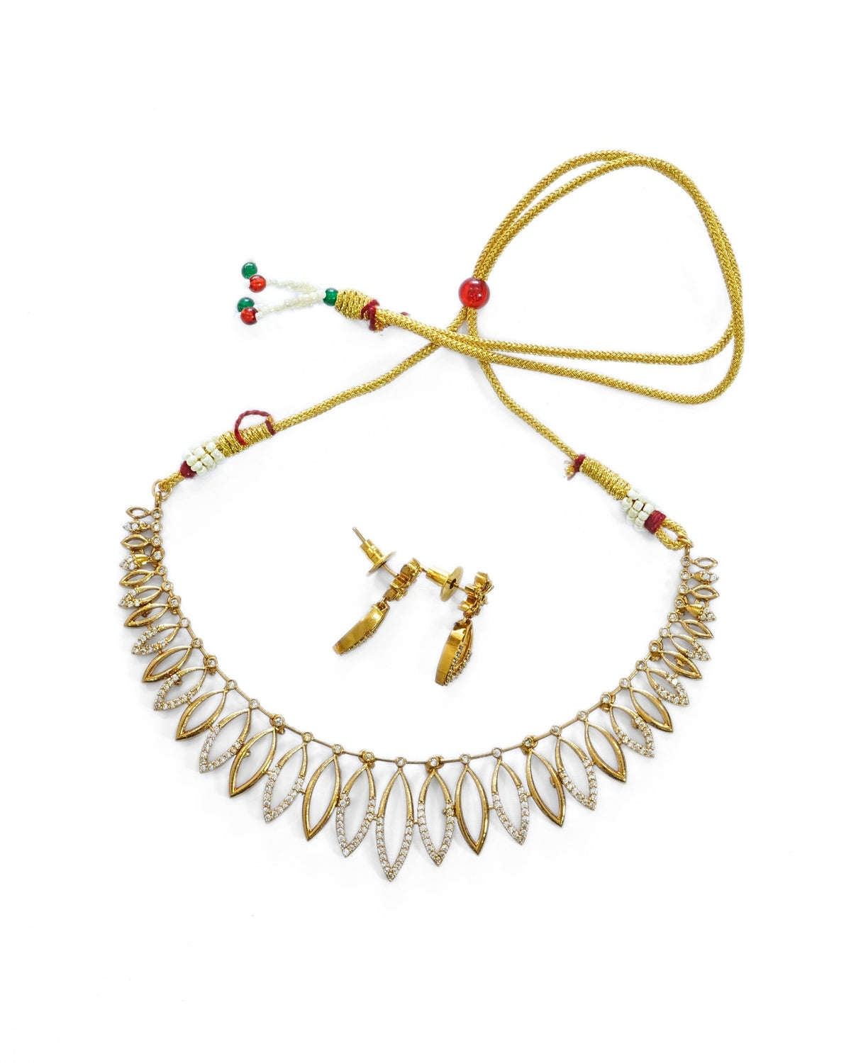 Marquise-Shaped American Diamond Necklace Set