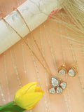 Gold-Plated Kundan Pear-Shaped Pendant Necklace Set