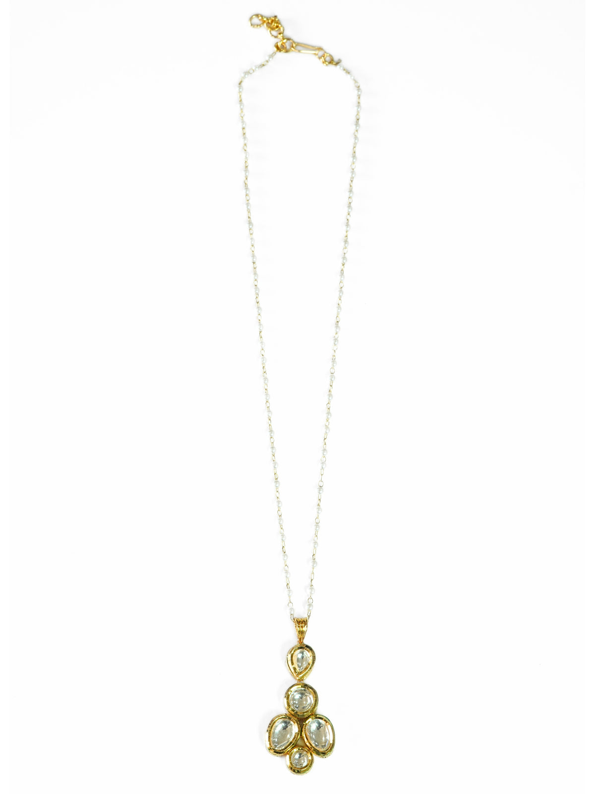 Pearl Beaded Kundan Pendant Necklace Set
