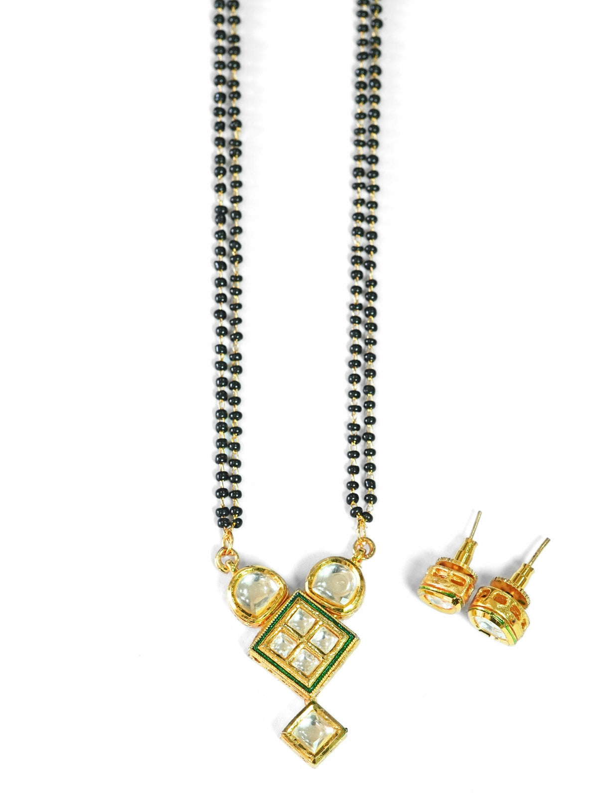 Kundan-Studded Gold-Plated Mangalsutra Set