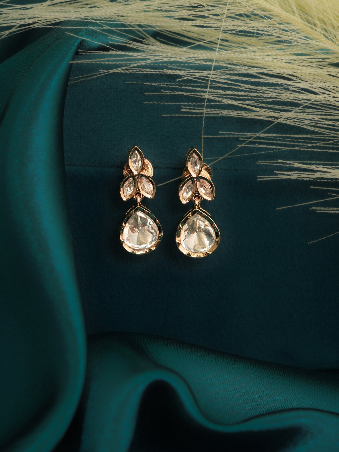 Teardrop Gold plated Drop Earrings