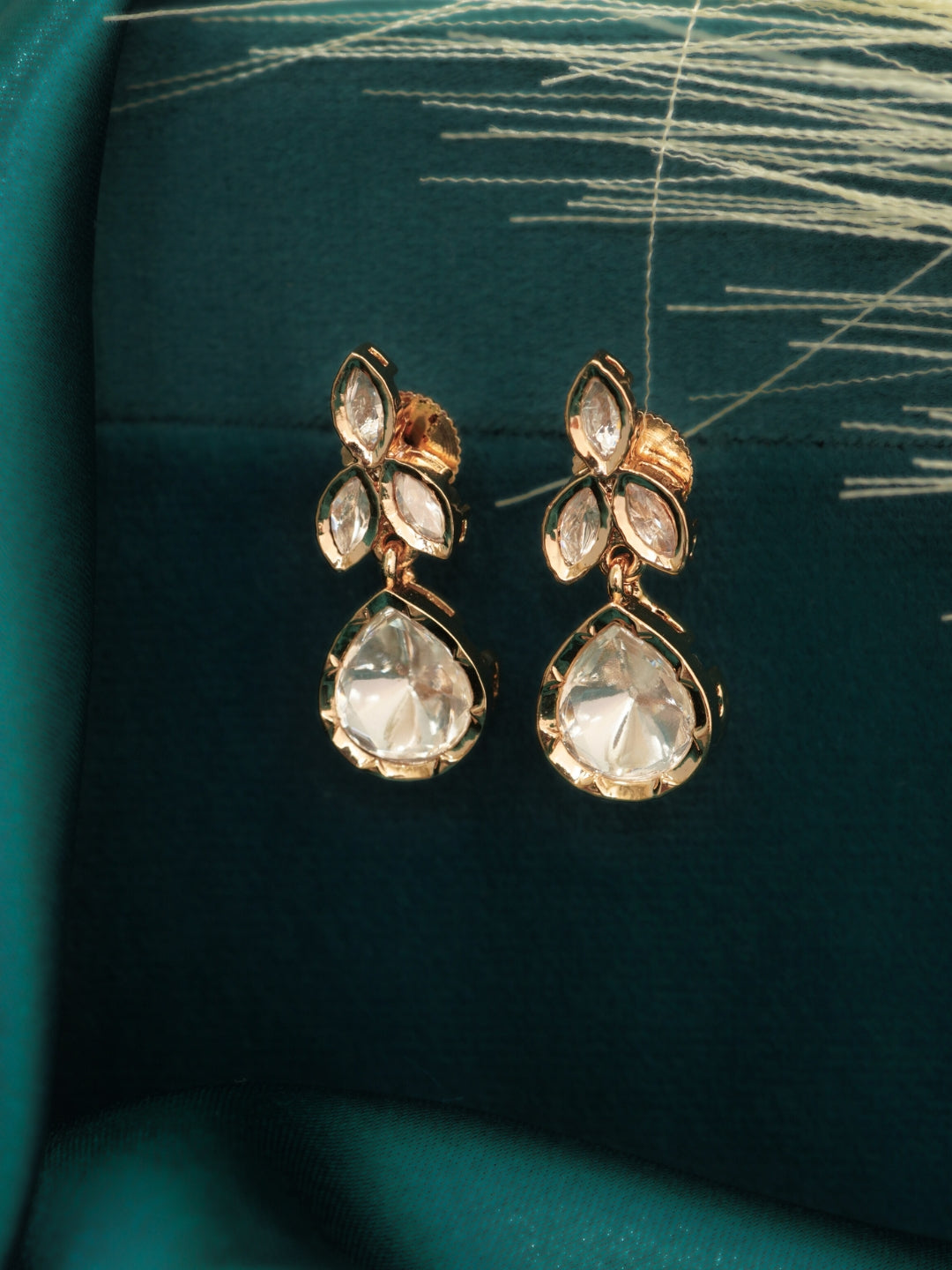 Teardrop Gold plated Drop Earrings
