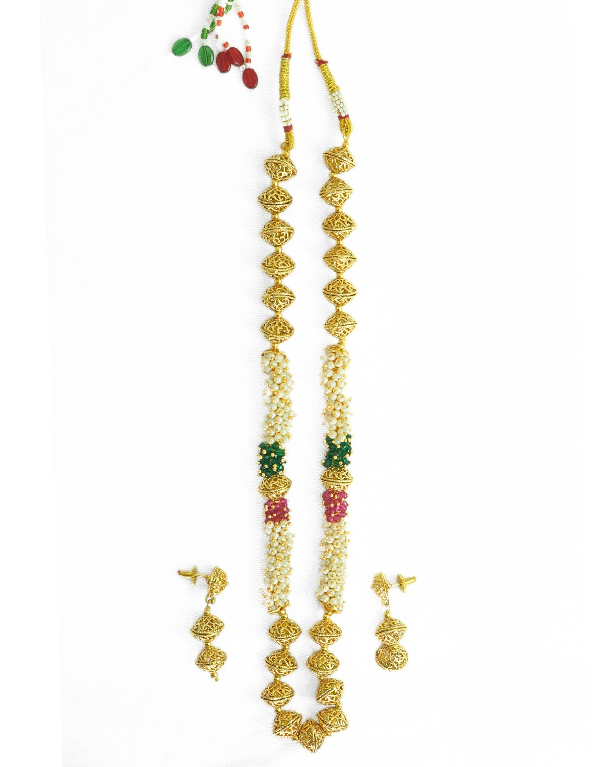 Beaded Gold Plated Necklace Set