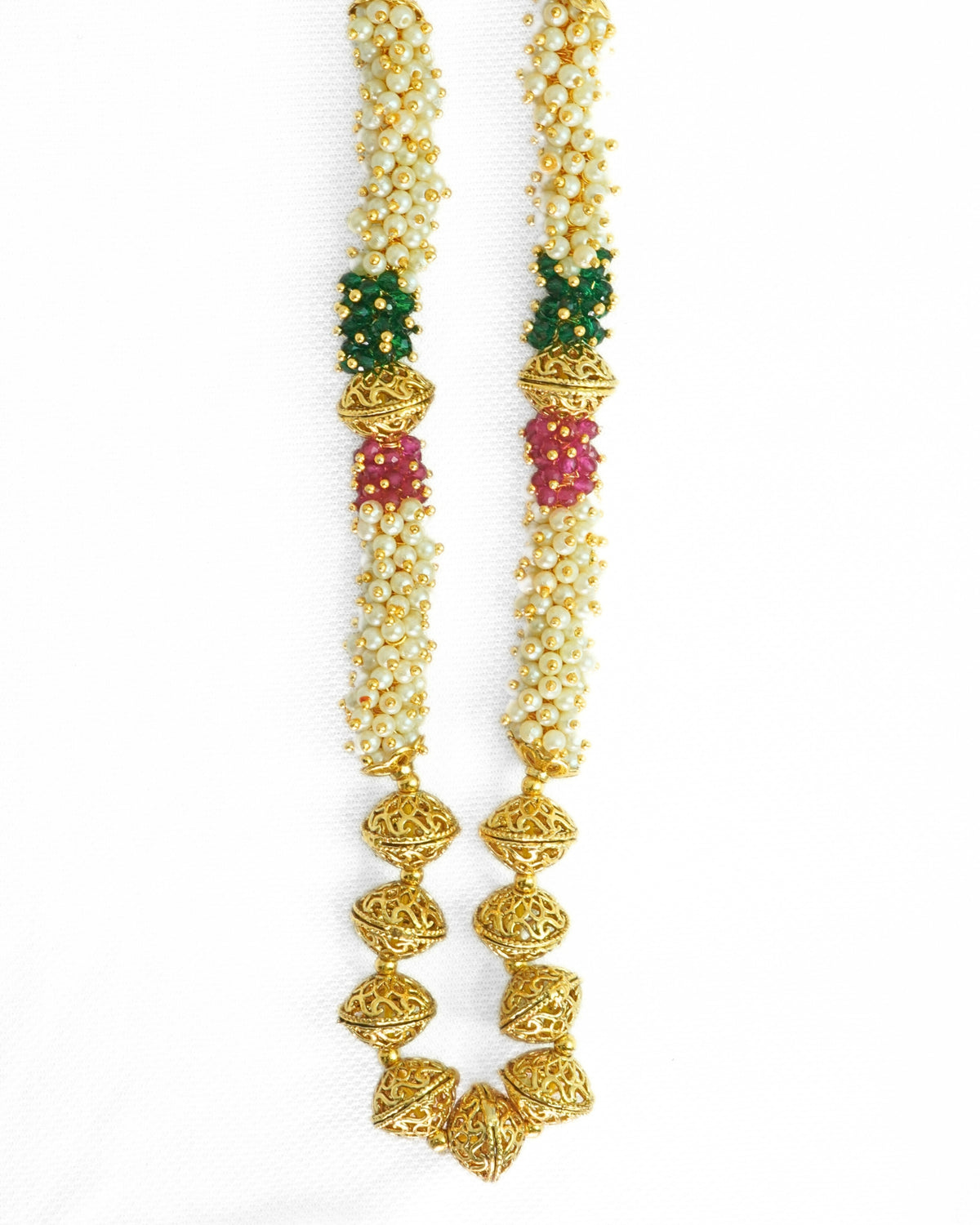 Beaded Gold Plated Necklace Set