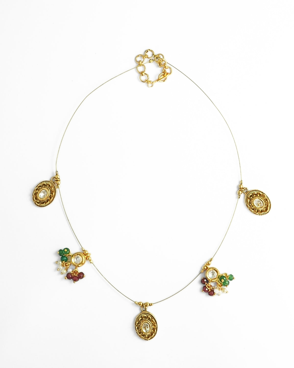 Kundan Studded Gold-Plated Invisible Wire Necklace