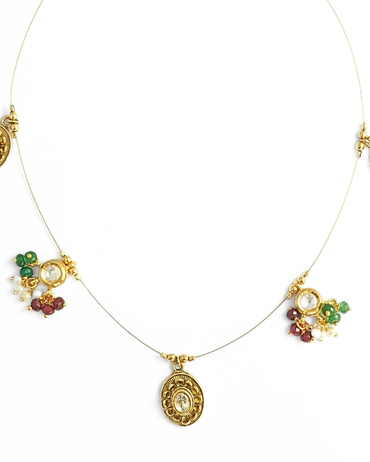 Kundan Studded Gold-Plated Invisible Wire Necklace