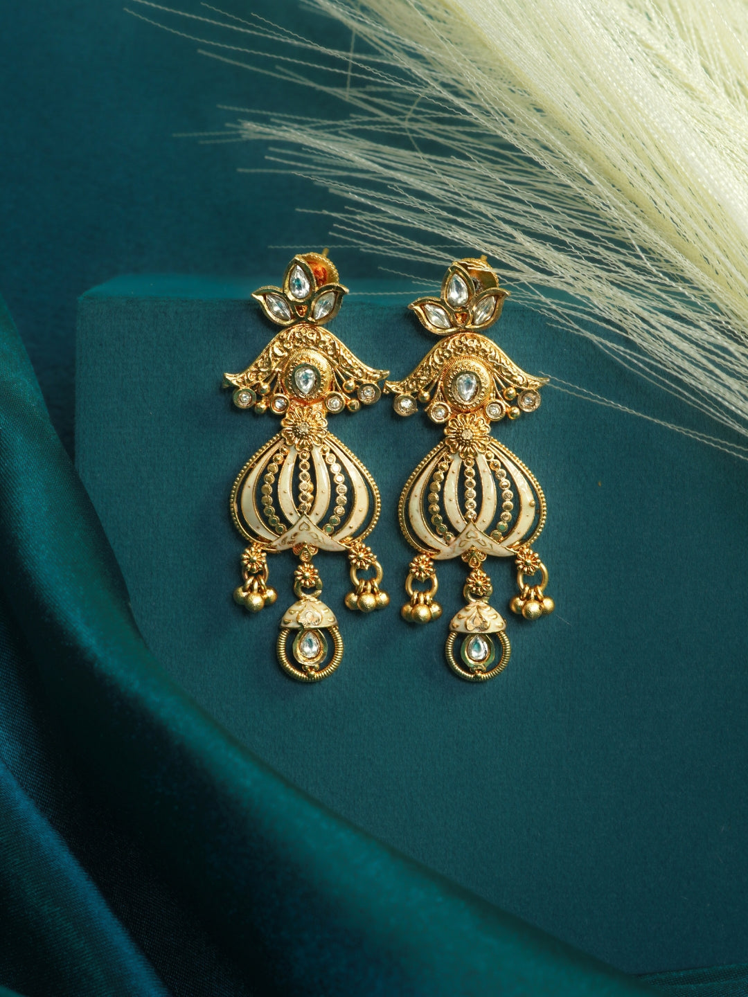 Antique Gold-Plated Drop Earrings