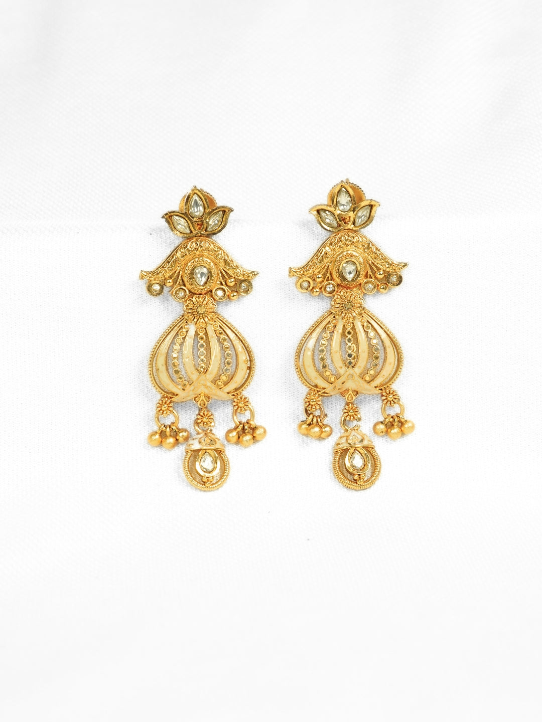 Antique Gold-Plated Drop Earrings