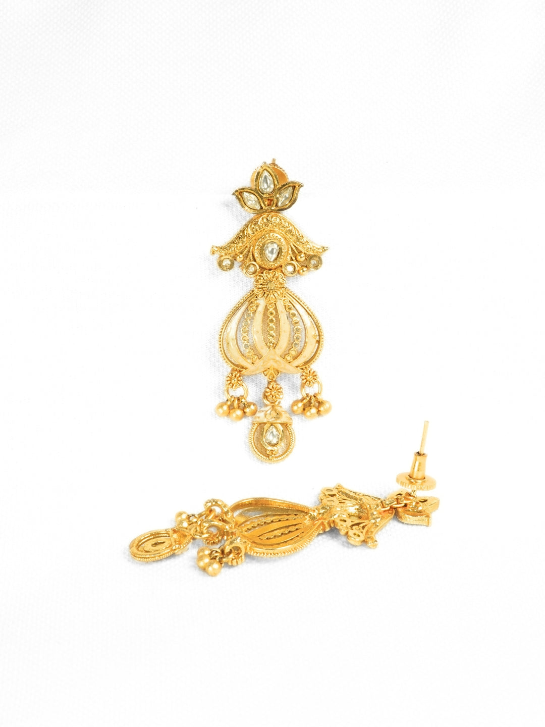 Antique Gold-Plated Drop Earrings
