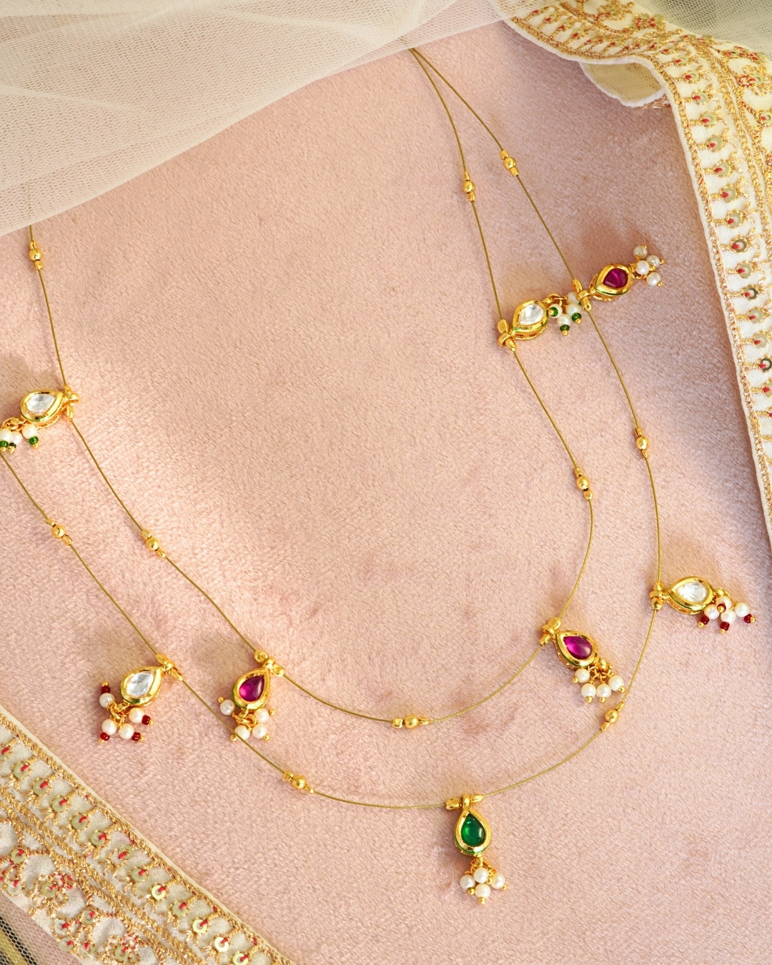Gold-Plated Multi-Layered Necklace