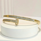 PRIMA DONNA SERIES - 18k Gold Plated 5A Zirconia Brass Nailed Bracelet
