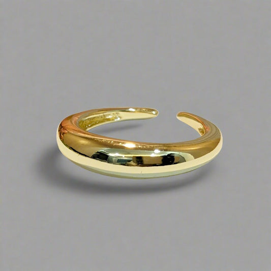 BOLD SERIES - 18K Gold Plated Bold Adjustable Finger Ring