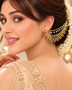 Traditional 22K Micron Gold Plated Multilayer Pearl Detailing Earchain