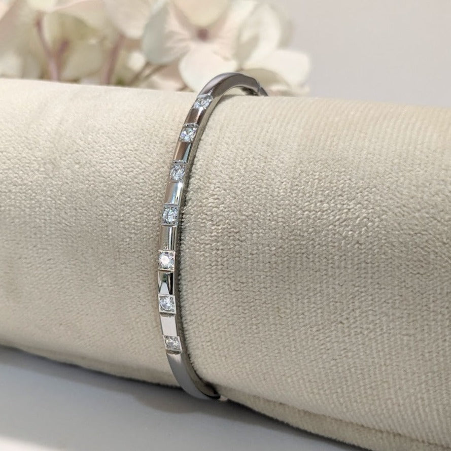 PRIMMA DONNA SERIES Rhodium Plated Zirconia Bracelet