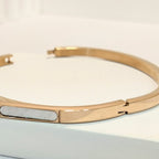 18k Rose Gold Elegant Mother of Pearl 5A Zirconia Studded Bracelet