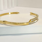 PRIMA DONA SERIES - Mother of Pearl with ADs in 18K Gold Plated Bracelet