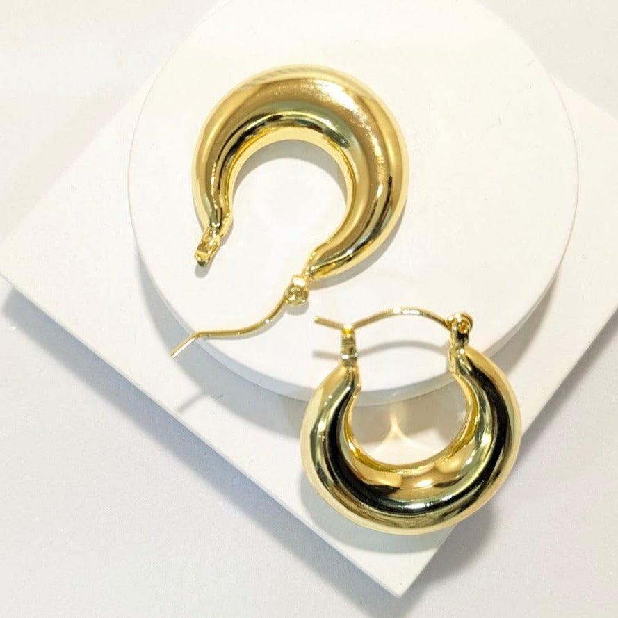 18k Gold Plated Anti Tarnish Water Proof Circular Loops Earring