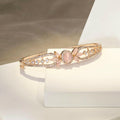Gold Plated Baby Pink Studded Bracelet