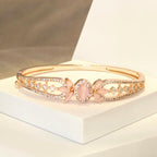 Gold Plated Baby Pink Studded Bracelet