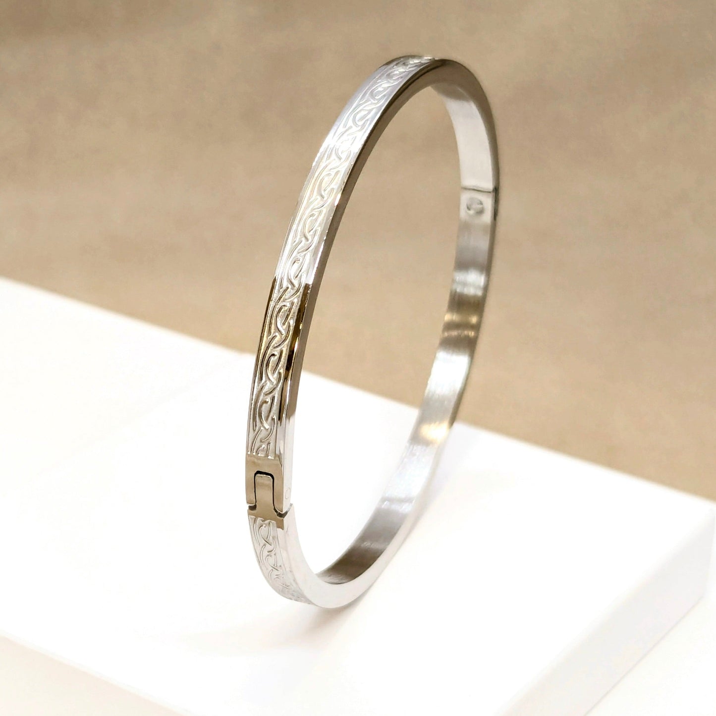 Minimalistic Sleek Rhodium Plated Bracelet