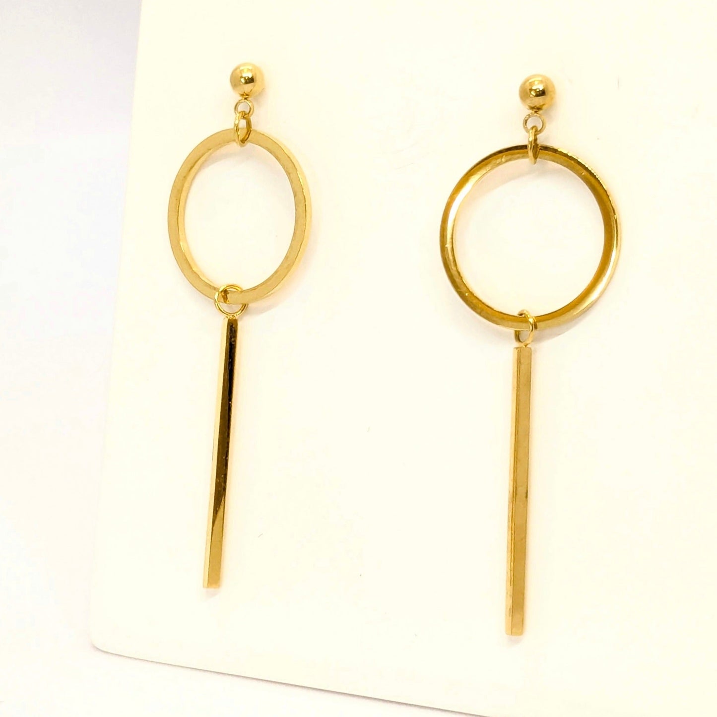 Moden Minimalistic Danglers Earrings in Gold Finish