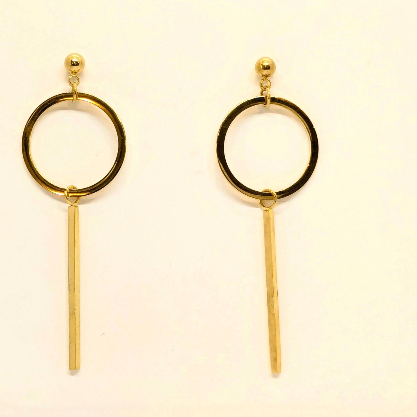 Moden Minimalistic Danglers Earrings in Gold Finish