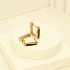 Square Hoop Earrings in Rose Gold Finish