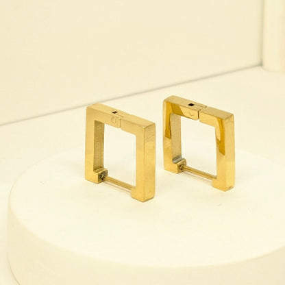 Square Hoop Earrings Gold Finish