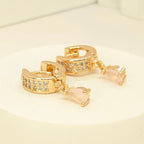 18k Gold Plated Cubic Zirconia 5A Boomerang Hoops Earring