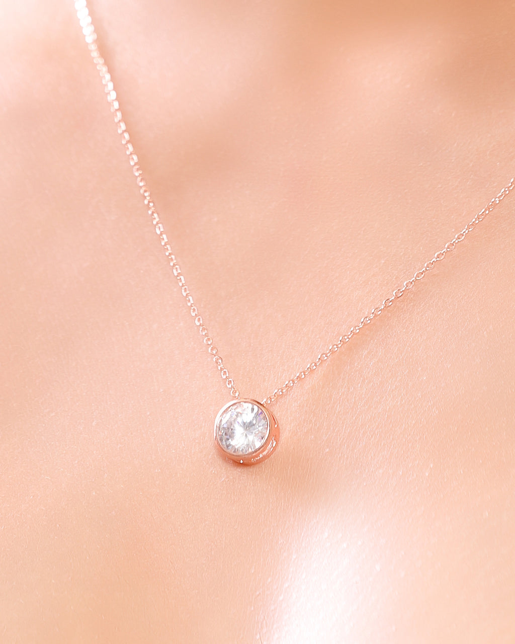 Rose Gold Plated Zirconia Western Pendant Necklace Set