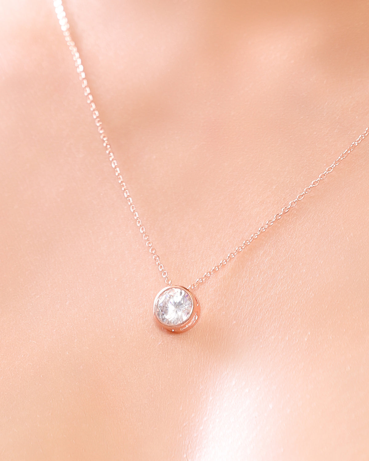 Rose Gold Plated Zirconia Western Pendant Necklace Set