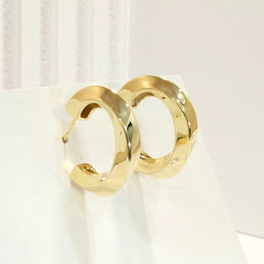 18k Gold Plated Anti Tarnish Water Proof Twisted Hoop Earring