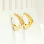 18k Gold Plated Cubic Zirconia 5A Boomerang Hoops Earring