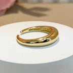 BOLD SERIES - 18K Gold Plated Bold Adjustable Finger Ring