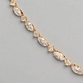 PRIMA DONNA SERIES - 5A Cubic and Eye Shaped Zirconia Rose Gold Plated Brass Linear Chain Bracelet