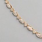 PRIMA DONNA SERIES - 5A Cubic and Eye Shaped Zirconia Rose Gold Plated Brass Linear Chain Bracelet