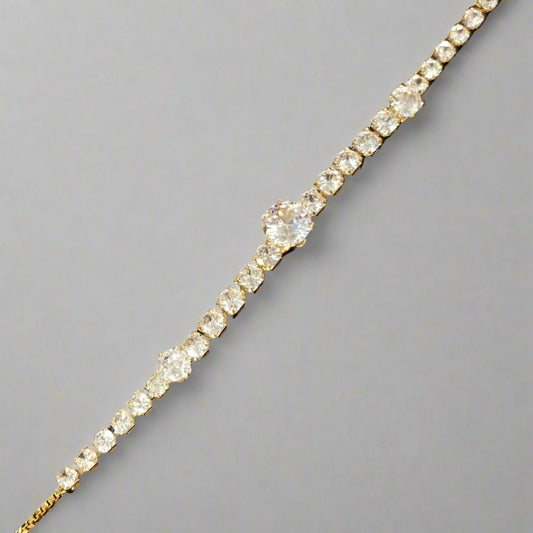 18KT Gold  Plated Tennis Chain Bracelet with 5A Zirconia