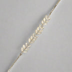 PRIMA DONNA SERIES - Rhodium Plated Brass Chain Bracelet with Leaf shaped Crystals and 5A Zirconia