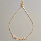 PRIMA DONNA SERIES - Leafy White Crystals with 5A Zirconia Rose Gold Plated Brass Chain Bracelet