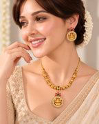 18KT Gold-Plated Brass Laxmi Temple Necklace Set