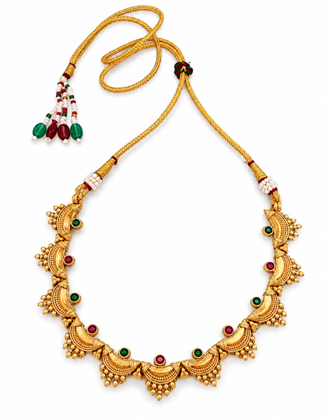 Traditional Gold Plated Crescent Necklace Set