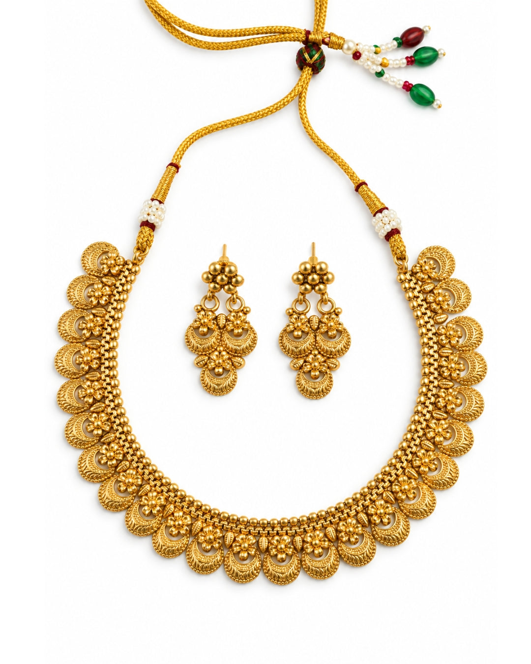 Traditional Gold Plated Necklace & Earrings set